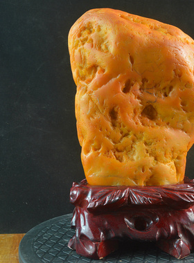 精选黄蜡石黄龙玉景观石天然奇石圆风水石头摆件观赏石黄色石头镇