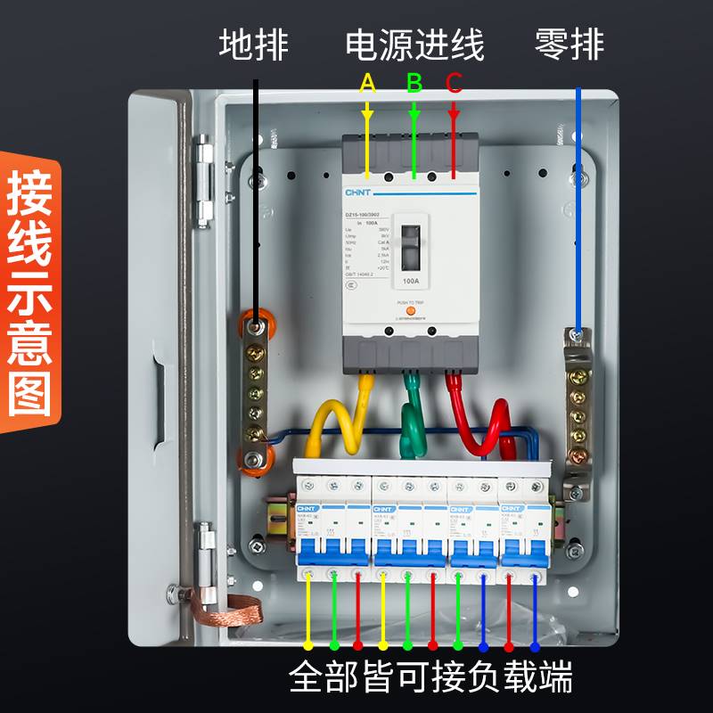 配电箱家用220v成套电箱成品订做低压工地三级三相电配电柜控制箱 - 图0