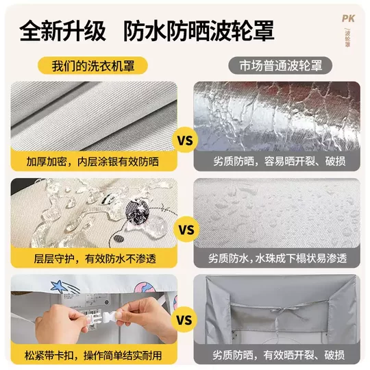 Чехол для стиральной машины барабанного типа, водонепроницаемый солнцезащитный чехол, подходит для Haier Little Swan Midea, полностью автоматический пылезащитный чехол 10 кг
