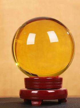 七彩水晶球摆件球招财镇宅家居客厅卧室装饰品透明圆球