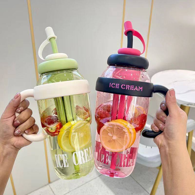 夏季水杯高颜值冰霸杯吸管杯1300ml