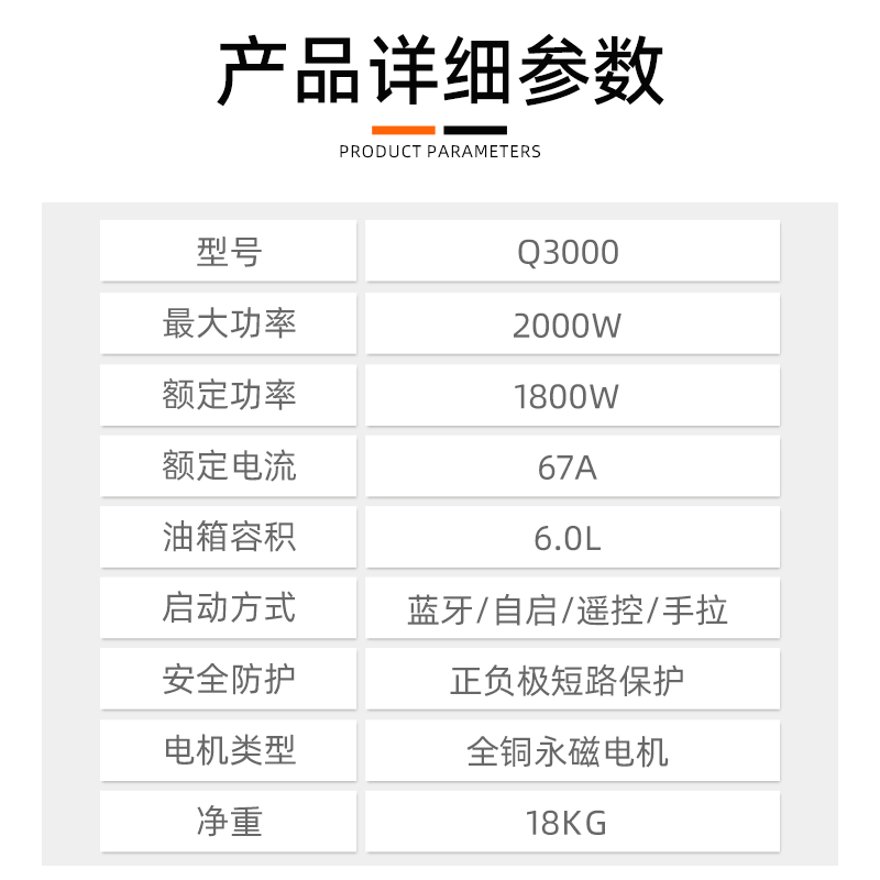 千里达2000w直流24V汽油发电机静音小型货车24伏电瓶充电驻车空调-图2