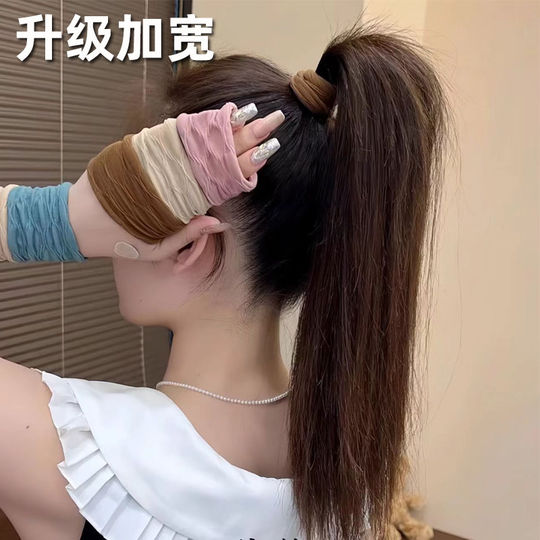 Autumn and winter new style extra wide rubber band seamless high ponytail hair tie