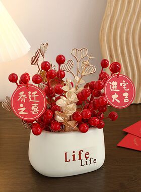 喜庆发财果盆栽摆件玄关