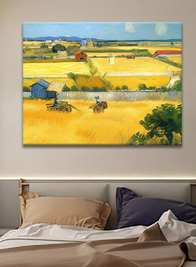 大芬油画村手绘金色麦田稻