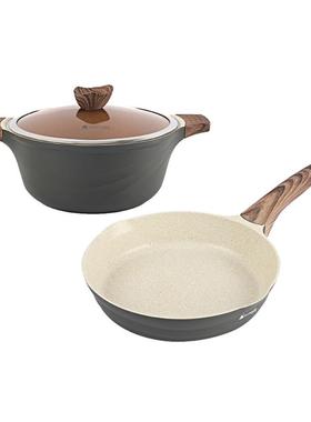 厨房橱柜摆件不锈钢锅具组套装平底锅汤锅样板房间软装饰品摆设