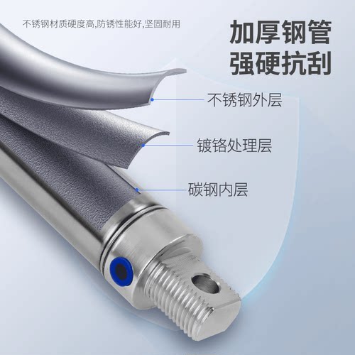 气动小型迷你不锈钢气缸MA16/20/25/32/40*50-75x100-150-200S-CA - 图0