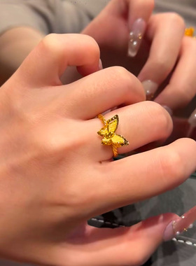 新款梦蝶戒指女甜美可爱轻奢小众