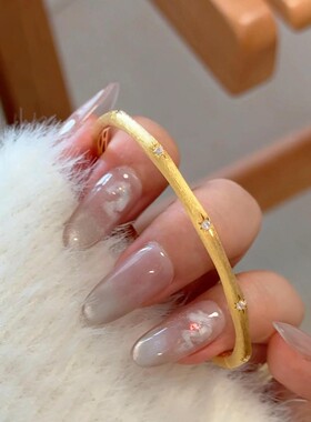轻奢高级感拉丝太阳花手镯女ins