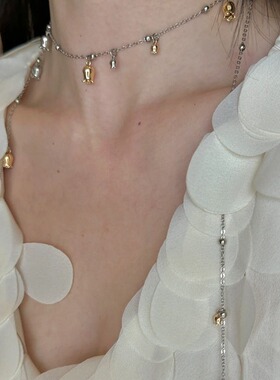 轻奢高级感铃兰花缠绕流苏项链女