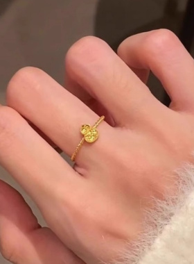 新款古法碎冰冰鱼鳞小葫芦戒指女