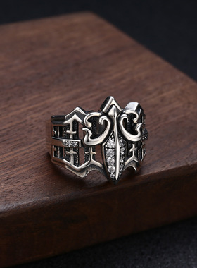 镀925银2025新款船锚镂空戒指食