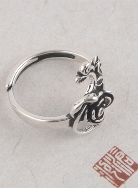 复古玫瑰花枝条戒指女简约高级感