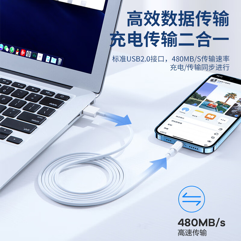 佰卡朗适用iPhone14数据线14promax13苹果12充电线11器PD20wXS/XR快充8p车载iPad平板6s闪充2米原7plus装 - 图3