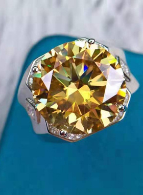 霸气男款黄色戒指精致做工设计高