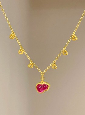 新款时尚新中式粉红色小葫芦颈项