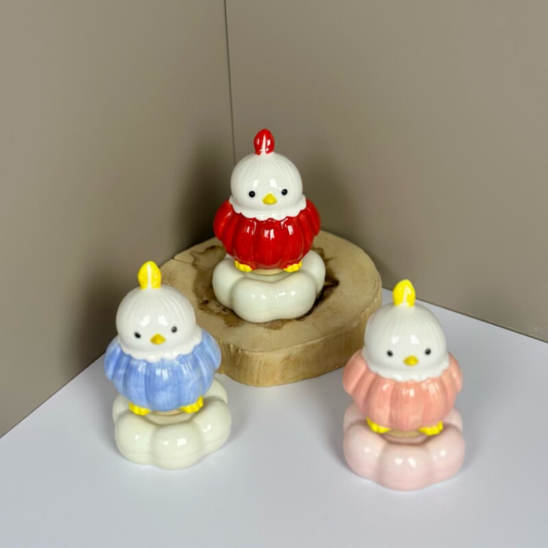 景德镇网红文创转转陶瓷蒜鸟桌面小摆件手工手捏可爱卡通小饰品,淘宝优惠券,粉丝福利购,淘宝优惠卷