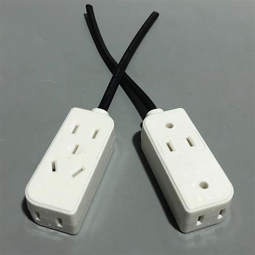 监控电源延长线一体两孔母插头公母接带线二脚220V电源排插座9孔 - 图0