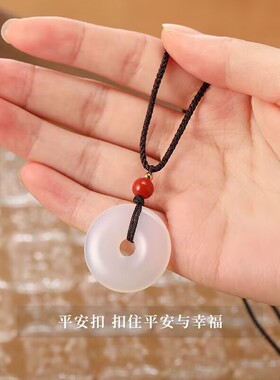 新款新中式白色项链女吊坠手工编