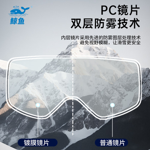 鲸鱼WHALE儿童磁吸滑雪镜男女滑雪护目镜双层防雾柱面滑雪镜5400 - 图3