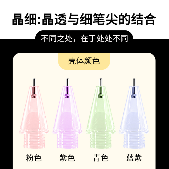 彩色极细0.6mm笔尖适用苹果Applepencil 1/2代针管笔尖平替静音 - 图2