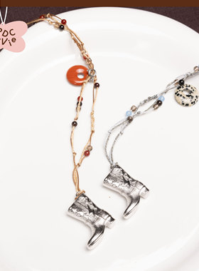 RPDCLaVie「小马踢踏」闪电靴子编绳项链毛衣链可调节百搭绑绳