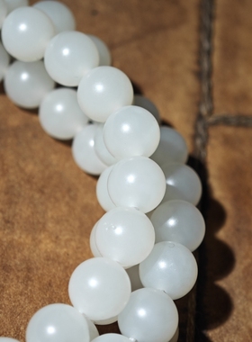 一诺正宗新疆和田玉籽料羊脂白玉8mm佛珠手链圆珠念珠108颗收藏