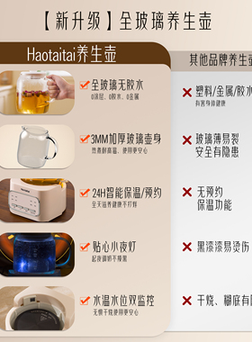 Haotaitai全玻璃养生壶炖煮一体