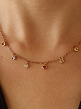 【圣诞礼物】RC Retro Chic意大利复古时尚首饰 彩虹满天星项链