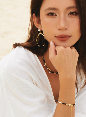 RCRetroChic希腊海神黑石手链