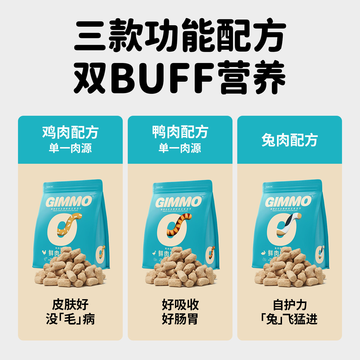GIMMO猫主食冻干鲜肉松松高蛋白猫粮15g*3袋(保质期至26年6月),淘宝优惠券,粉丝福利购,淘宝优惠卷