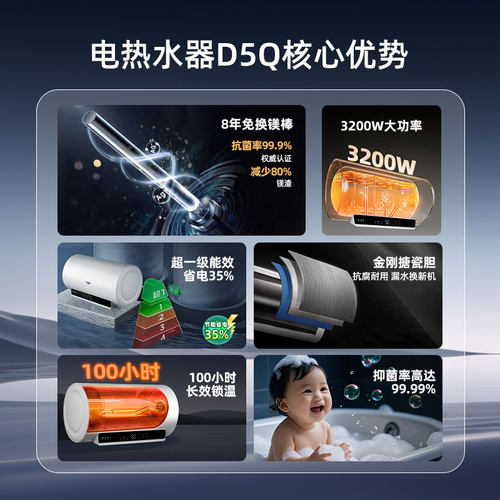 【政府补贴】创维一级能效热水器电家用储水式卫生间60升节能洗澡 - 图0