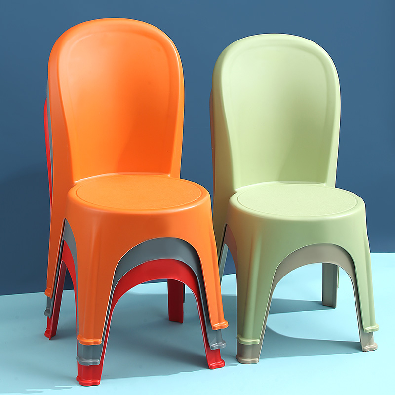 儿童塑料凳子加厚小椅子靠背椅家用板凳小矮凳客厅餐椅沙发换鞋凳 - 图0