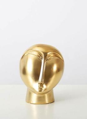 现代简约创意金色饰品摆件桌面茶几电视柜书架金色主题软装饰品