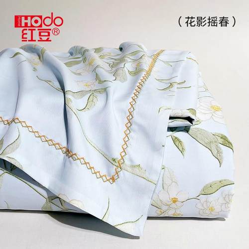 红豆莱赛尔天丝床单单件2025新款高端夏季凉感冰丝单人被单三件套 - 图1