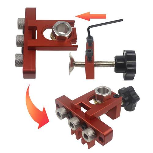 三合一打孔器圆木榫连接件中心开孔定位器层板托钻孔家具拼接工具 - 图2