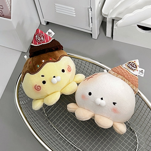 宇宙商店 10cm马卡龙冰激凌系列 章鱼玩偶包挂件毛绒公仔可爱玩具 - 图2
