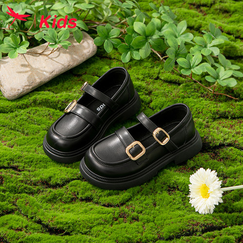 红蜻蜓女童鞋子儿童公主小皮鞋2025新款秋季女孩宝宝单鞋软底洋气 - 图0