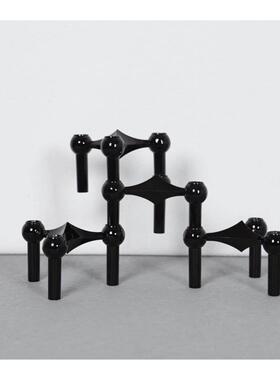 银色金色分子烛台现代简约欧式轻奢摆件样板房售楼处软装饰品摆设