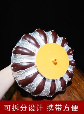 藏村电金转桶藏转经简藏八吉树脂彩绘户转桶摆件