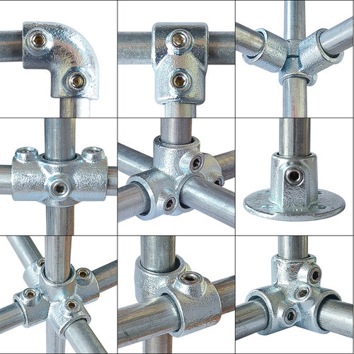 铸铁连接件镀锌钢管4分圆钢6分管紧固配件金属免焊接护栏1寸接头 - 图0