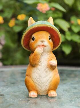 花园庭院树脂小动物创意摆件户外园艺彷真兔子装饰摆设幼儿园布置