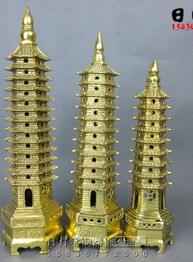 铜器纯黄铜文昌塔大号7层九层11层13层文昌塔包邮书房书桌塔摆件