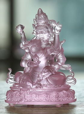 琉璃红财神五路财神佛像摆件