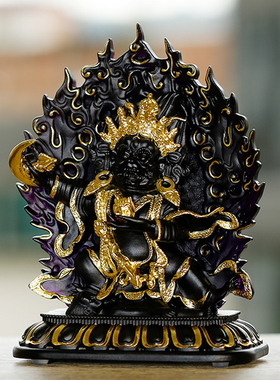 古法琉璃大黑天财神二臂玛哈嘎拉
