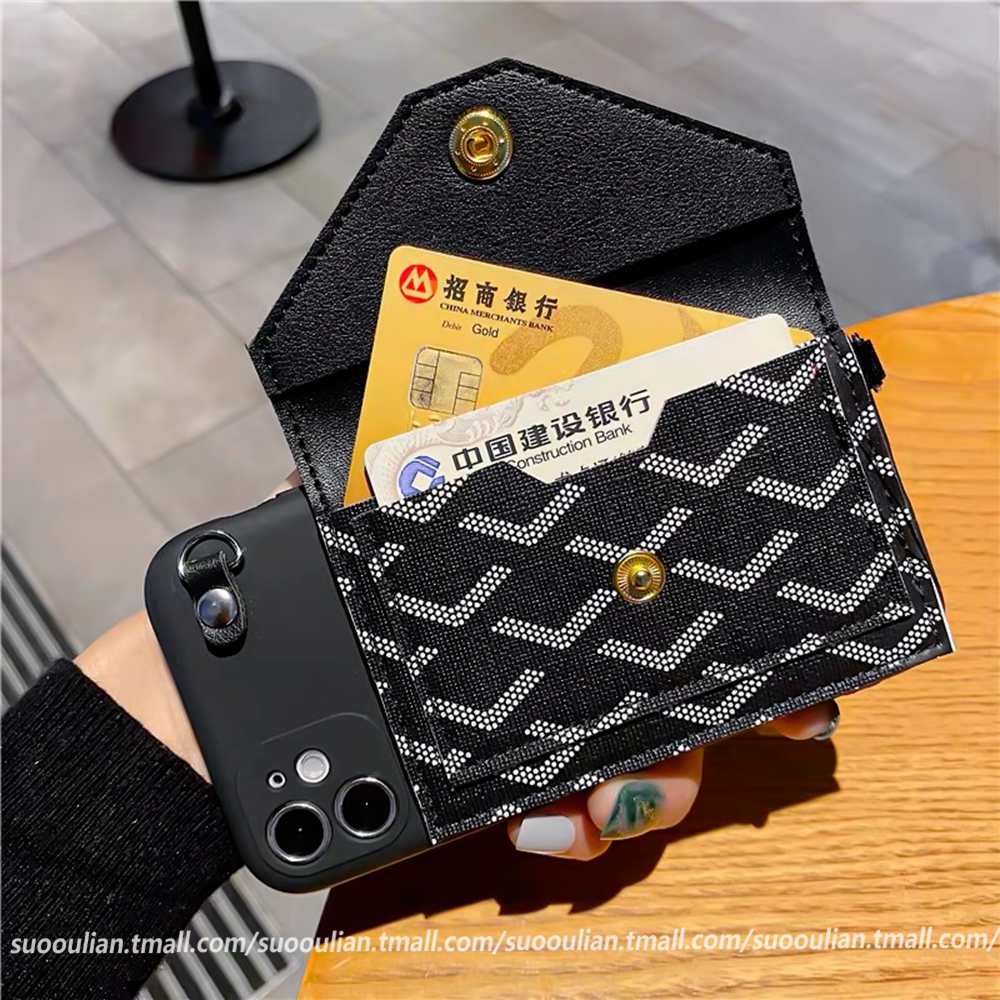 简约ins鱼鳞纹黑色零钱卡包适用opporeno9pro手机壳8/7/6/5/4/3潮r17/r15创意k9/k5k7k3防摔a93s/a72/a5女a97 - 图1