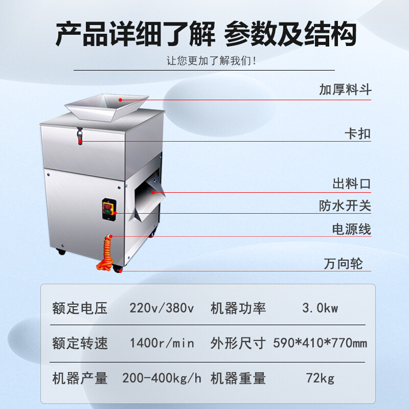 全自动切块机商用小型剁鸡鸭切块鲜肉羊肉串冻肉土豆多功能切条机 - 图2