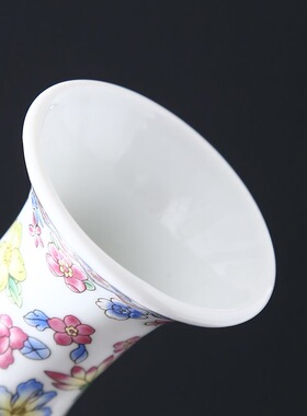 青花瓷艺中式珐琅彩陶瓷花瓶小花器办公室工艺品创意简约家居摆件