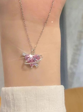 爱心恋爱星球项链女款轻奢小众