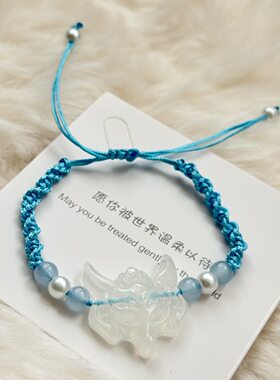 灵狐面具森系编织情侣手链